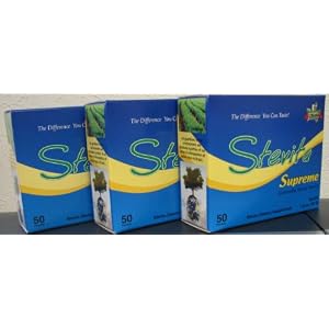Stevia Supreme, 3 boxes, 50 packets each