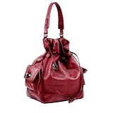 Sac port&eacute;s &eacute;paule Hobo - SEADY rouge sign&eacute; BACCINI - Besace en cuir