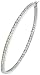 Sterling Silver Jeweled Hoop Post Earrings, w/ Cubic Zirconia stones, 2 9/16 (65mm)