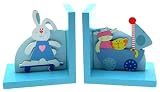 from iAS Nursery bookends - rabbit and boat design - in blue