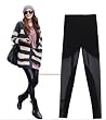 LOCOMO Women Faux Leather Mesh Inset Ankle Length Footless Legging Tregging Tight Skinny Slim FFT013 One Size