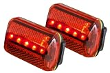 Sporting Goods : Personal Red Flashing Safety Lights with Belt Clips - up to 100 hours on 2 AAA Batteries (included) - Water Resistant