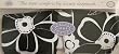 Silk Sleep Mask with Black and White Floral Design