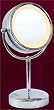 Fluorescent Lighted Pedestal 10X to 1X Make-Up Mirror in Chrome