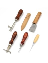 Home Improvement: Leather Craft Tool Set Tools Kit For Leathercraft Stamp Craftool Punch Hole New - Leather Tools