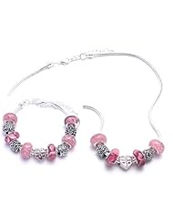 Best Friend Charm Bracelet and Necklace Gift Set Girls Pandora Style Gift Boxed