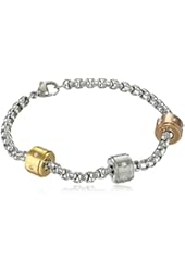 Stainless Steel Bracelet with Tricolor Charms Bracelet
