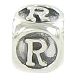 Quiges Beads Sterling Silver Alphabet letter R