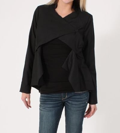 Love Stitch Jacket with Detachable Hem in Black