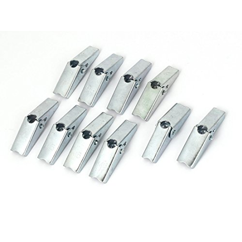 uxcell M6 Thread Metal Spring Loaded Hollow Wall Anchor Wing Nuts Silver Tone 10 Pcs