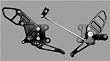 07-08 YAMAHA YZF-R1: VORTEX ADJUSTABLE COMPLETE REAR SET - BLACK (BLACK)
