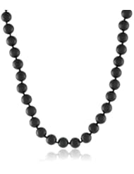 Sterling Silver 8mm Black Onyx Bead Necklace, 16"