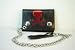 Mens Leather Motorcyle Wallet With Chain Detail ~ Red Skull