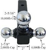 3 Triple Hitch Trailer Mount 1-7/8, 2, 2-5/16 Inch Ball