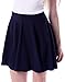 HDE Women's Jersey Knit Flare A Line Pleated Circle Skater Skirt (Midnight Blue, Large)