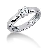 0.3 Ct Diamond Diamond Ring Engagement Round cut 14k White Gold