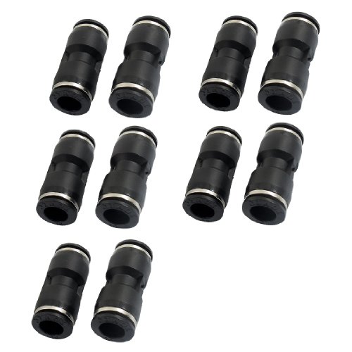 10 Pcs Air Pneumatic 10mm to 10mm Straight Push in Connectors Quick Fittings