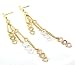 Beautiful 24k Yellow, Rose & White Gold Layered GL LONG Triple Hearts Drop Dangle Earrings Post/Stud Backings - Lifetime Warranty! Comes Gift Boxed (le123)