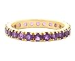 14K Yellow or White Gold Gem All the Way 'round Eternity Band Ring-Amethyst-full, half sizes from 5-8.5
