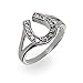 Lucky Horseshoe Ring Crystal and Silver Western Jewelry Good Luck Charm for Horse Lover Girl Woman Teen