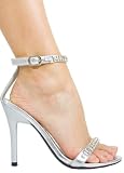 Sexy Dressy Vamp Covered Rhinestone High Heel from Hot Fash Shoes - ALL DAY Silver