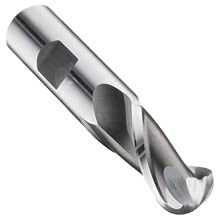 Niagara Cutter SB207 High-Speed Steel End Mill, General Purpose, Regular Length, Uncoated (Bright), 2 Flutes, Ball End
