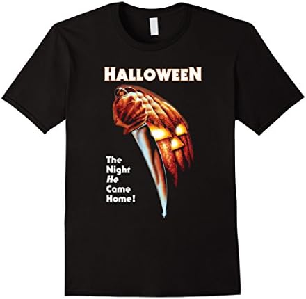 Men's Halloween T-shirt - The Night Micheal He Come Home My-ers Medium Black