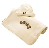 Tadpoles Organic Cotton Hand-Embroidered Love Blanket & Cap