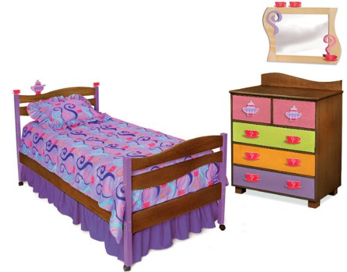 Room Magic Chocolate 5 Piece Bedroom Set, Girl Teaset