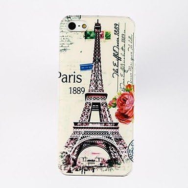 Get Pairs Eiffel Tower Stamp Pattern Polycarbonate Hard Case for iPhone 5/5S , Multicolor