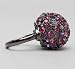Kenneth Jay Lane Disco Ball Ring w/ Fuchsia and Amethyst Gem Crystals