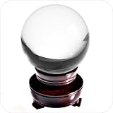 Clear Crystal Ball 110mm (4.2 in.) Including Wooden Stand and Gift Package