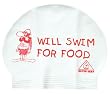Water Gear Will Swim For Food Latex Swim Cap