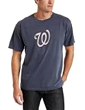 MLB Men's Washington Nationals Big Time Play Short Sleeve Pigment Dye Tee (Pigment Denim, Large)