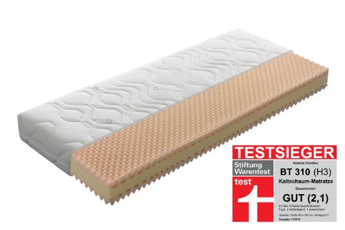 Badenia Bettcomfort 03887820159 Kaltschaummatratze mit Noppenauflage Trendline BT 310 H3 Testsieger Stiftung Warentest Gesamturteil GUT Ausgabe 11/2010, 90 x 200 cm weiß Badenia Bettcomfort 03887820159 Kaltschaummatratze mit Noppenauflage Trendline BT 310 H3 Testsieger Stiftung Warentest Gesamturteil GUT Ausgabe 11/2010, 90 x 200 cm weiß