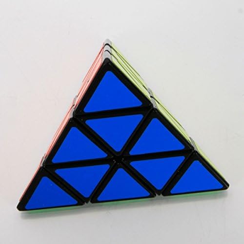 Shengshou 3-Layer Special Pyramid Triangle Magic Cube Puzzle Toy with Spring Ball Shiny Stickers (Color Box Packaged) Black by Preciastore