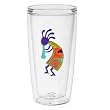Kokopelli 16 oz Insulated Beverage Tumbler, Clear