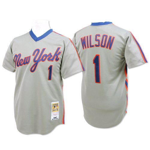 New York Mets Authentic 1987 Mookie Wilson Road Jersey By Mitchell & Ness 40