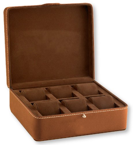 Gotham Deluxe 6 Piece Leatherette Watch Display Case # GWC6PCASE