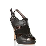 Charles David Scorcher Black Leather Sandal, 10
