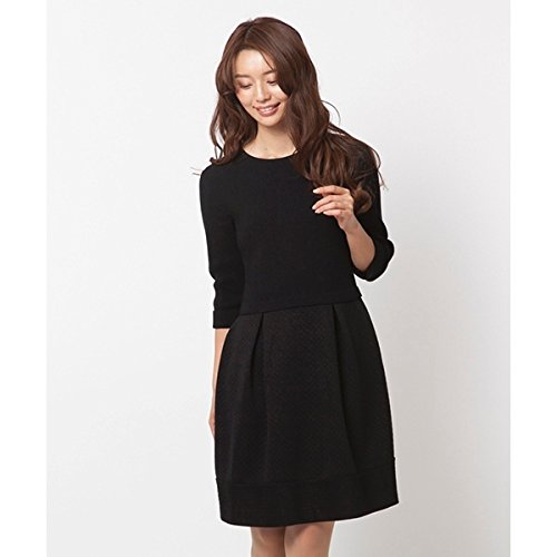 ローズティアラ（大きいサイズ）（Rose Tiara） 【予約商品】【大きいサイズ】【42・46】キルティングジャガードニットドッキングワンピース