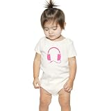 Organic Baby One-Piece, 6-12 Months, Baby Headphones Pink Decal
