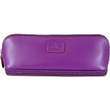 Plum Cherry Red Baekgaard Leather Brights Makeup Case - 2 sided
