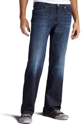 7 For All Mankind Men's Austyn Relaxed Straight-Leg Jean in Los Angeles Dark
