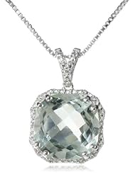 Sterling Silver Diamond-Accented Pendant Necklace, 18"