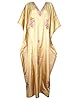 Silk Caftan Gold Brown Resort Wear Ari Embroidered Kimono Kaftans