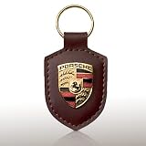 Porsche Crest Key Ring - Brown