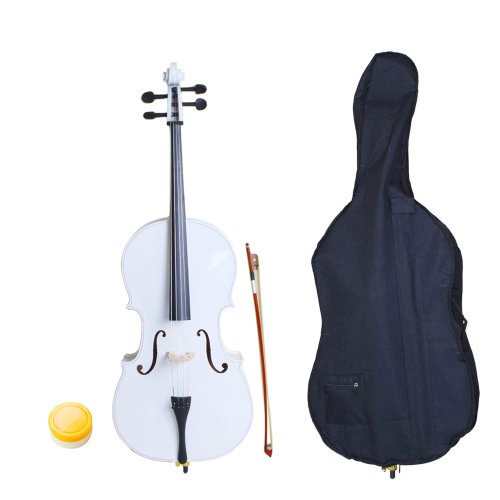 4 4 Size Wood Acoustic Cello With Soft Case Bow and Rosin White John
