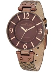 Anne Klein Womens 10/9169BNTP Brown Ion-Plated Taupe Snake Print Strap Watch