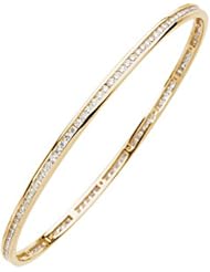 14K Yellow Gold Diamond Bangle Bracelet - 2.25 Ct. -- LIFETIME WARRANTY